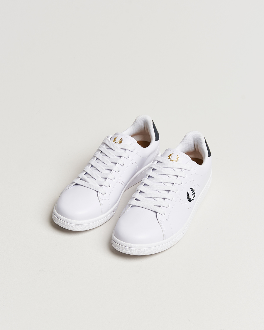 Herr | Skor | Fred Perry | B721 Leather Sneakers White/Navy