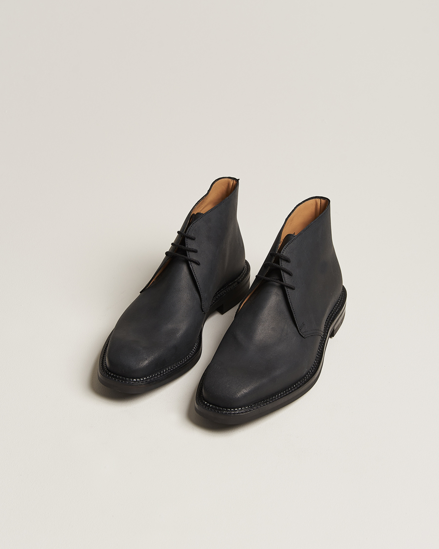 Herr | Svarta kängor | Crockett & Jones | Molton Chukka Black Rough-Out Suede