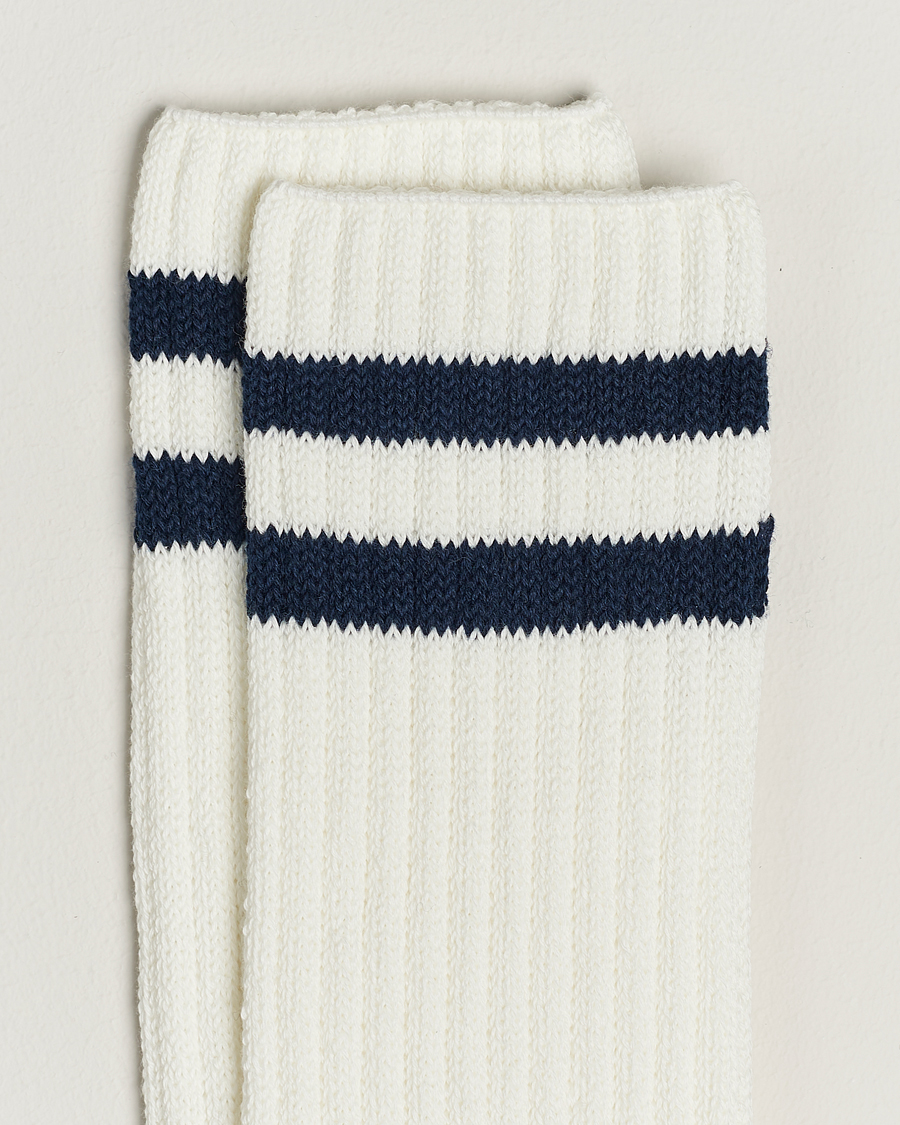 Herr | BEAMS PLUS | BEAMS PLUS | Schoolboy Socks White/Navy