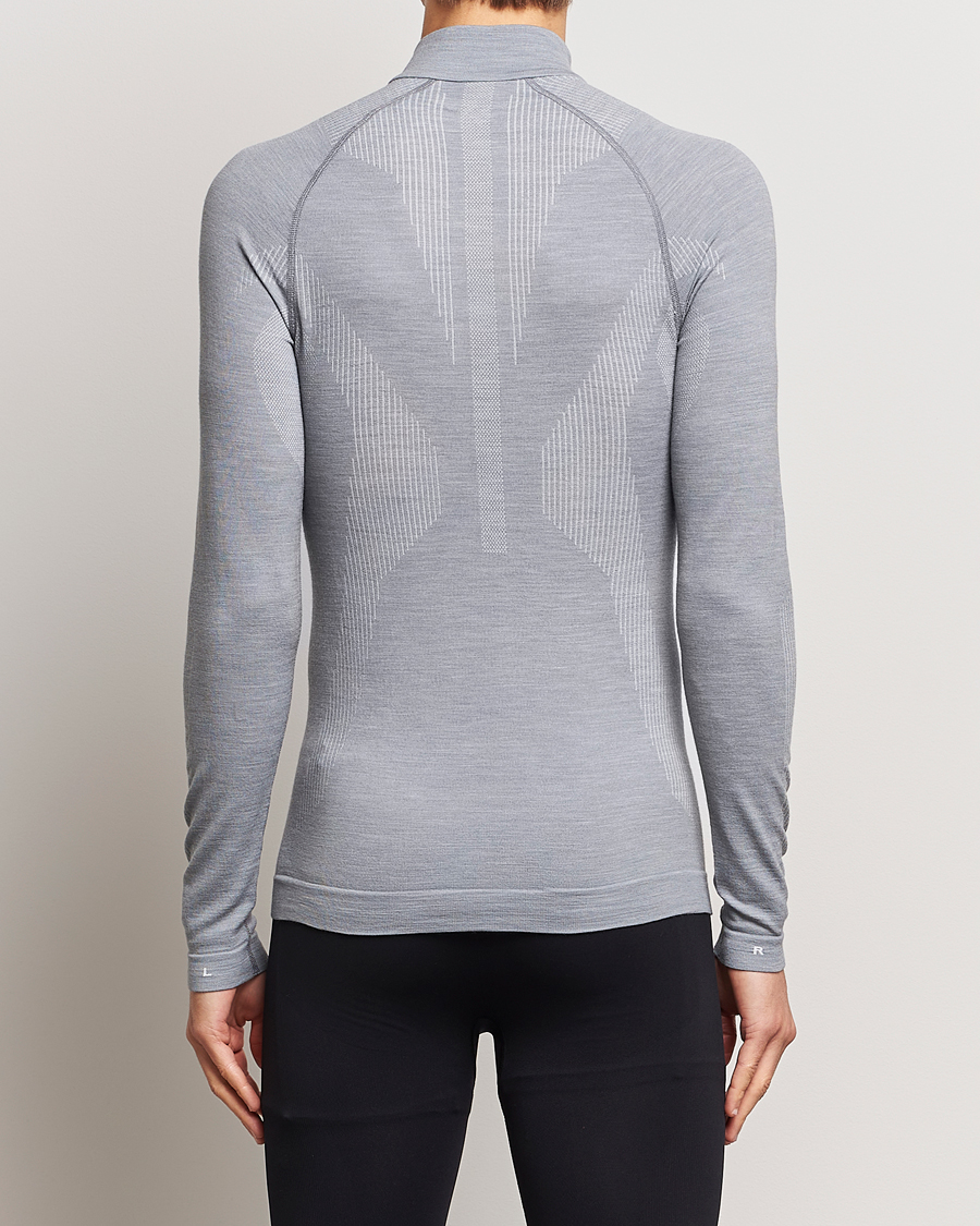 Herr | Active | Falke Sport | Falke Long Sleeve Wool Tech half Zip Shirt Grey Heather