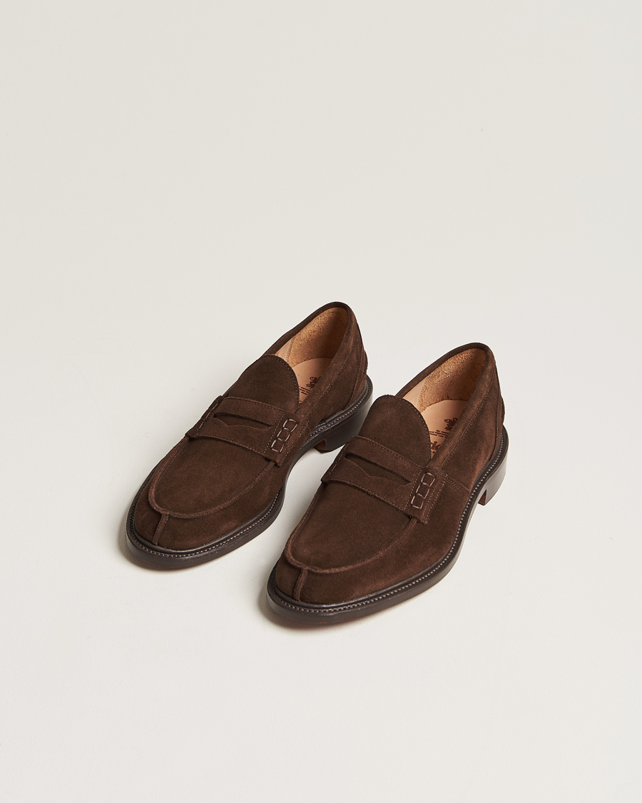 Herr | Skor | Tricker\'s | James Penny Loafers Chocolate Suede