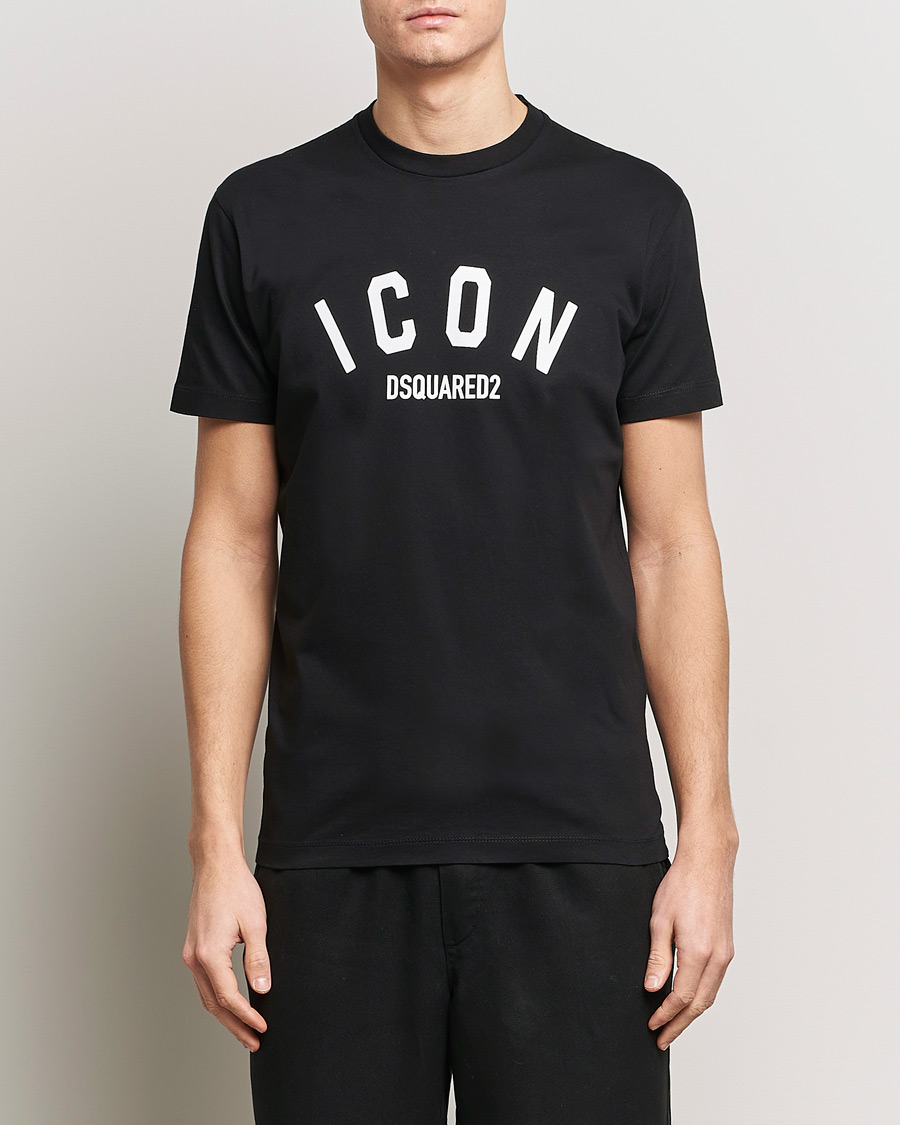 Herr | Svarta t-shirts | Dsquared2 | Cool Fit Be Icon Crew Neck T-Shirt Black