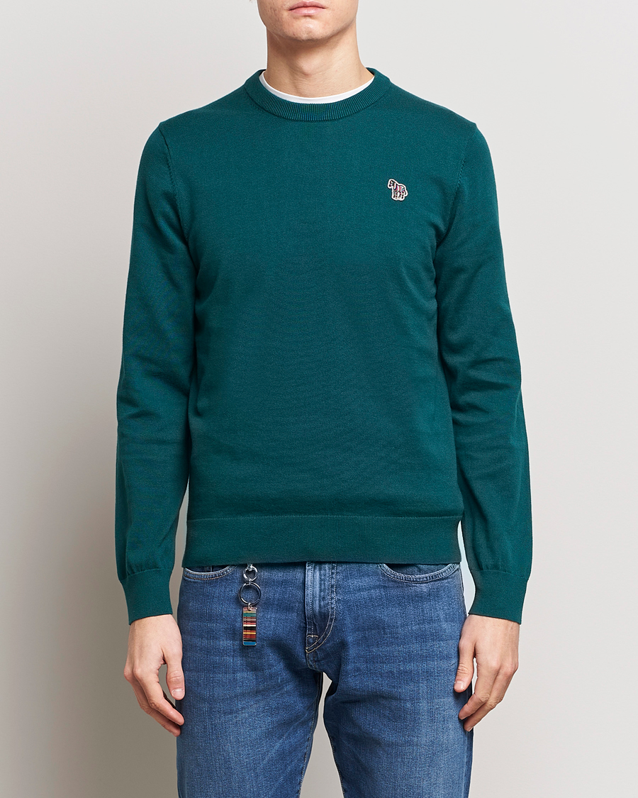 Herr | Kläder | PS Paul Smith | Zebra Cotton Knitted Sweater Dark Green