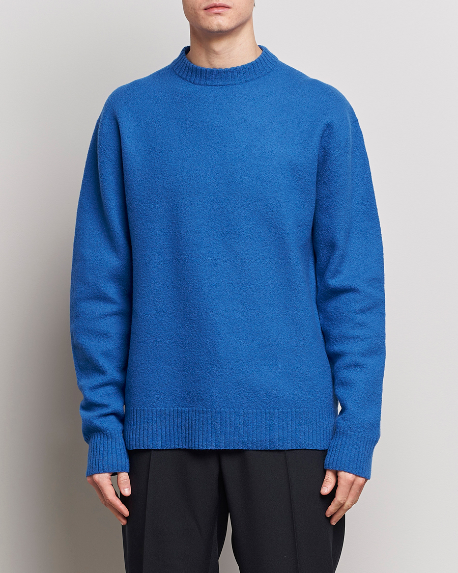 Herr | Pullover rundhals | Jil Sander | Lightweight Merino Wool Sweater Space Blue