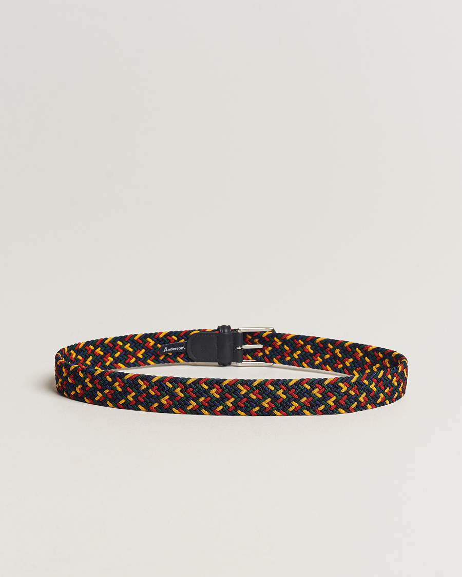Herr | Anderson's | Anderson\'s | Stretch Woven 3,5 cm Belt Ivy Multi