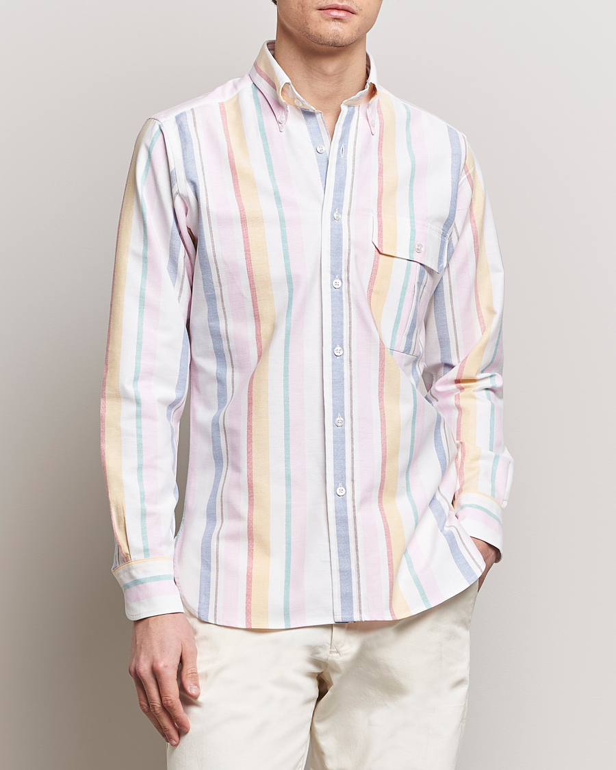 Herr | Kläder | Drake\'s | Multi Stripe Oxford Shirt Multi