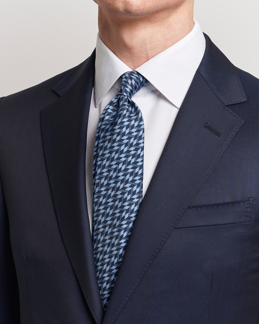 Herr | Luxury Brands | Giorgio Armani | Printed Silk Tie  Navy Blue