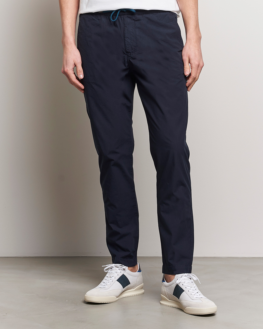 Herr | Kläder | PS Paul Smith | Cotton Drawstring Trousers Navy