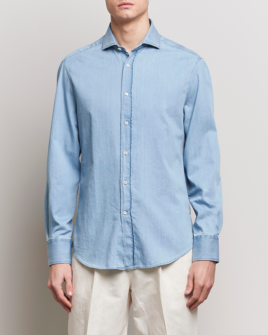Herr | Kläder | Brunello Cucinelli | Slim Fit Denim Shirt Light Blue