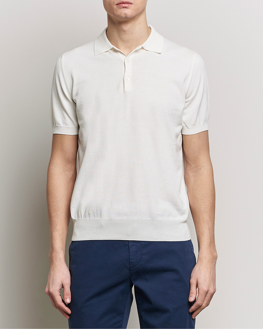 Herr | Canali | Canali | Cotton Short Sleeve Polo White