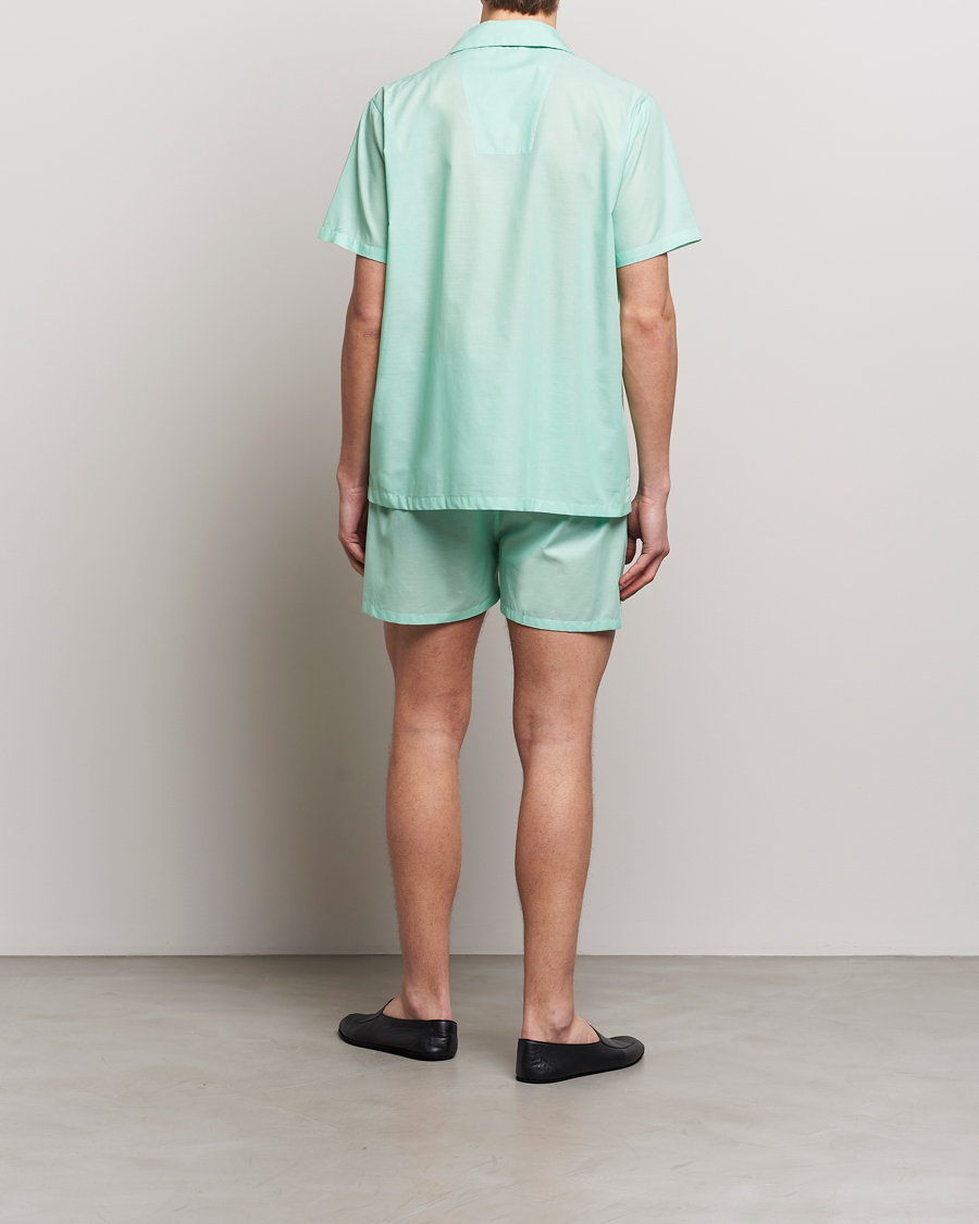 Herr | Loungewear | Derek Rose | Shortie Cotton Pyjama Set Mint