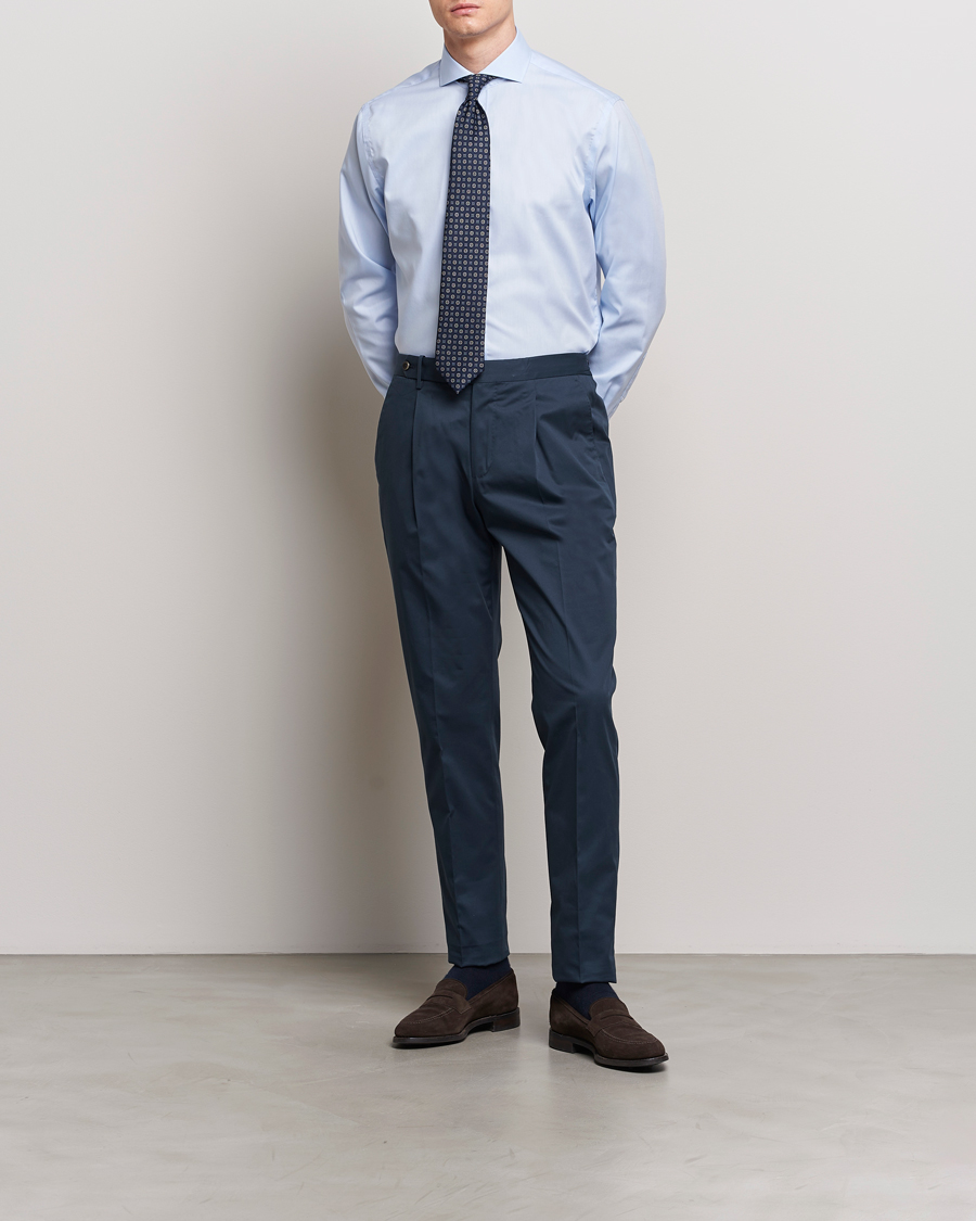 Herr | Businesskjortor | Oscar Jacobson | Reg Fit Cut Away Non Iron Twill Light Blue