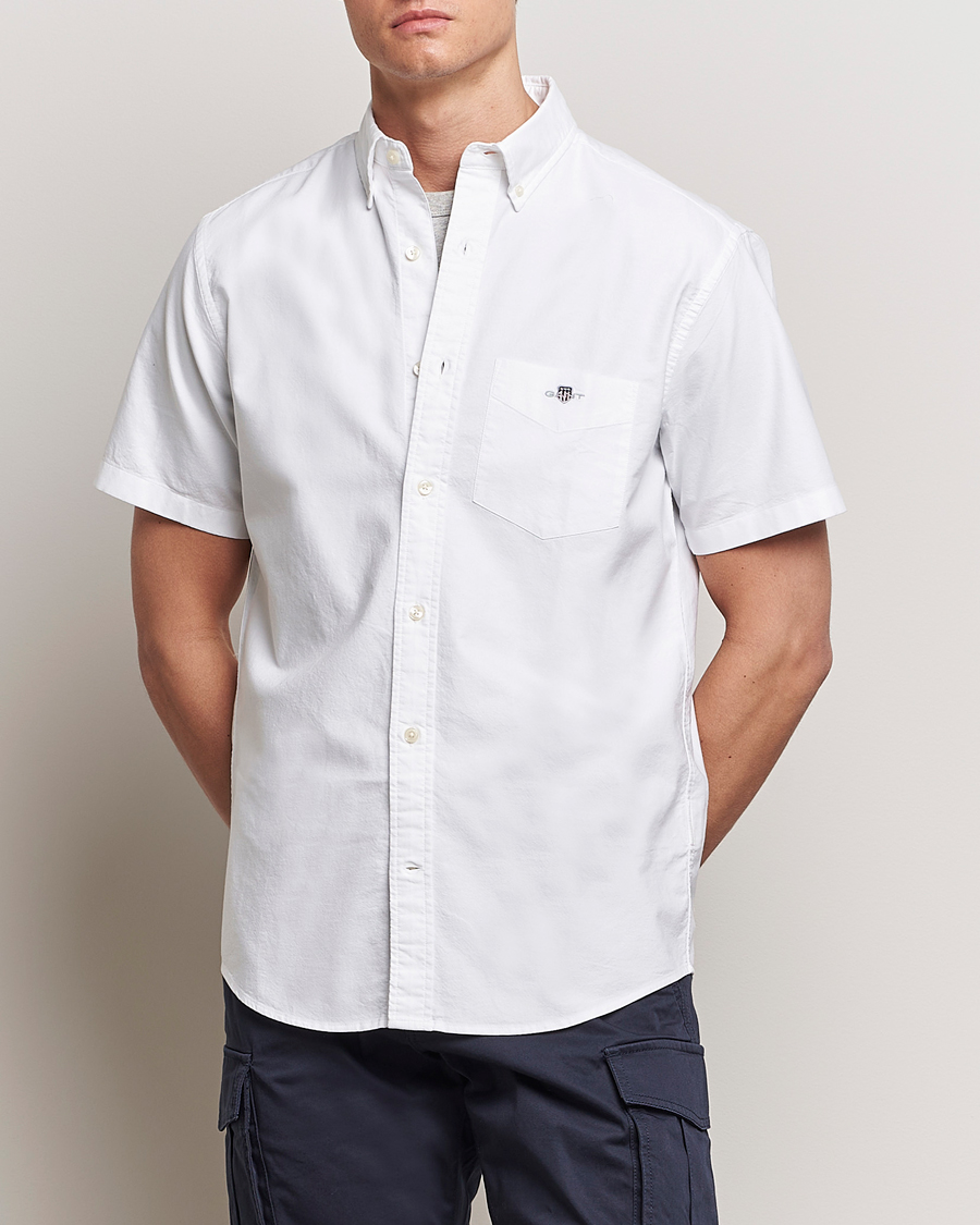 Herr | Kläder | GANT | Regular Short Sleeve Oxford Shirt White