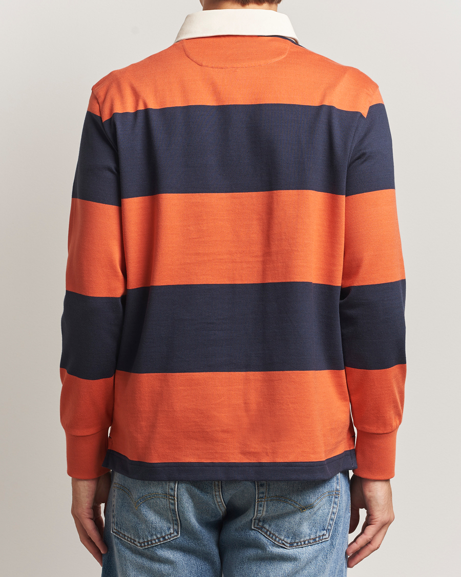 Herr | Tröjor | GANT | Striped Heavy Rugger Evening Blue