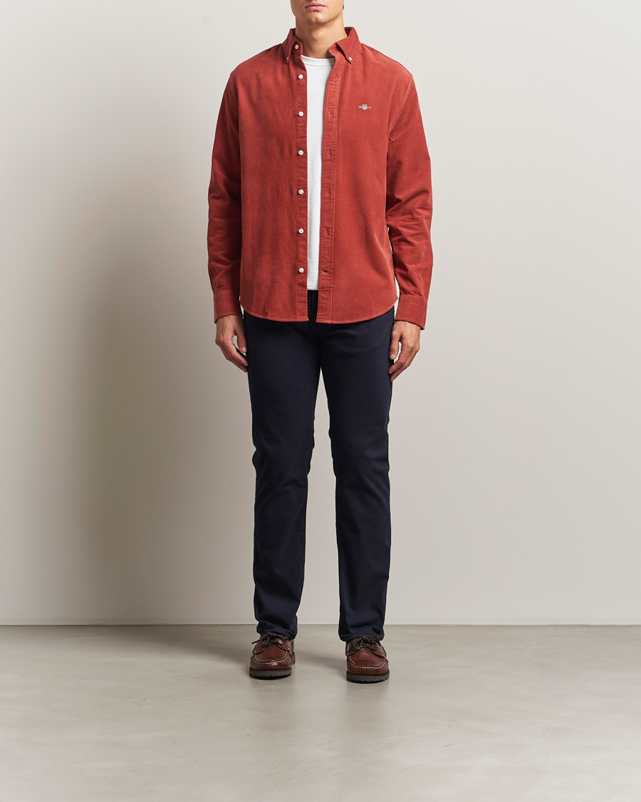 Herr | Skjortor | GANT | Regular Fit Corduroy Shirt Modern Rust