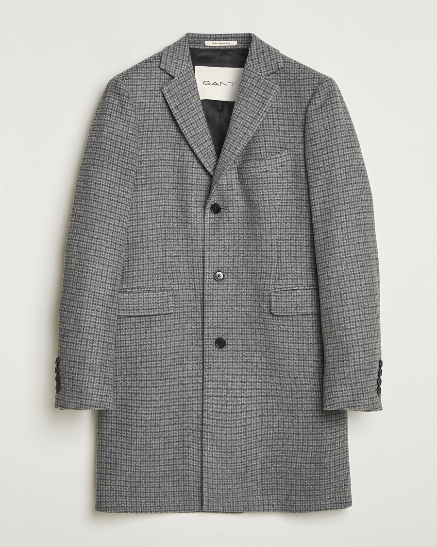 Herr | Jackor | GANT | Classic Wool Houndstooth Coat Black