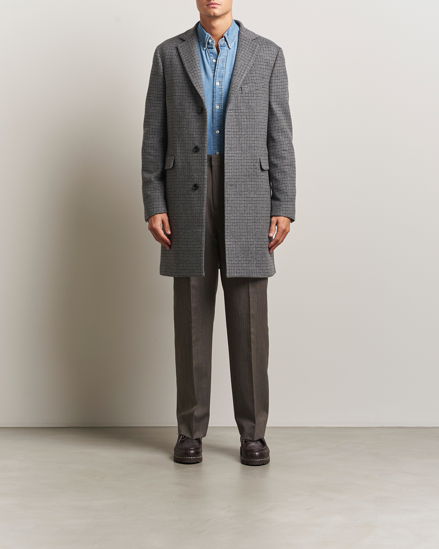 Herr | Jackor | GANT | Classic Wool Houndstooth Coat Black