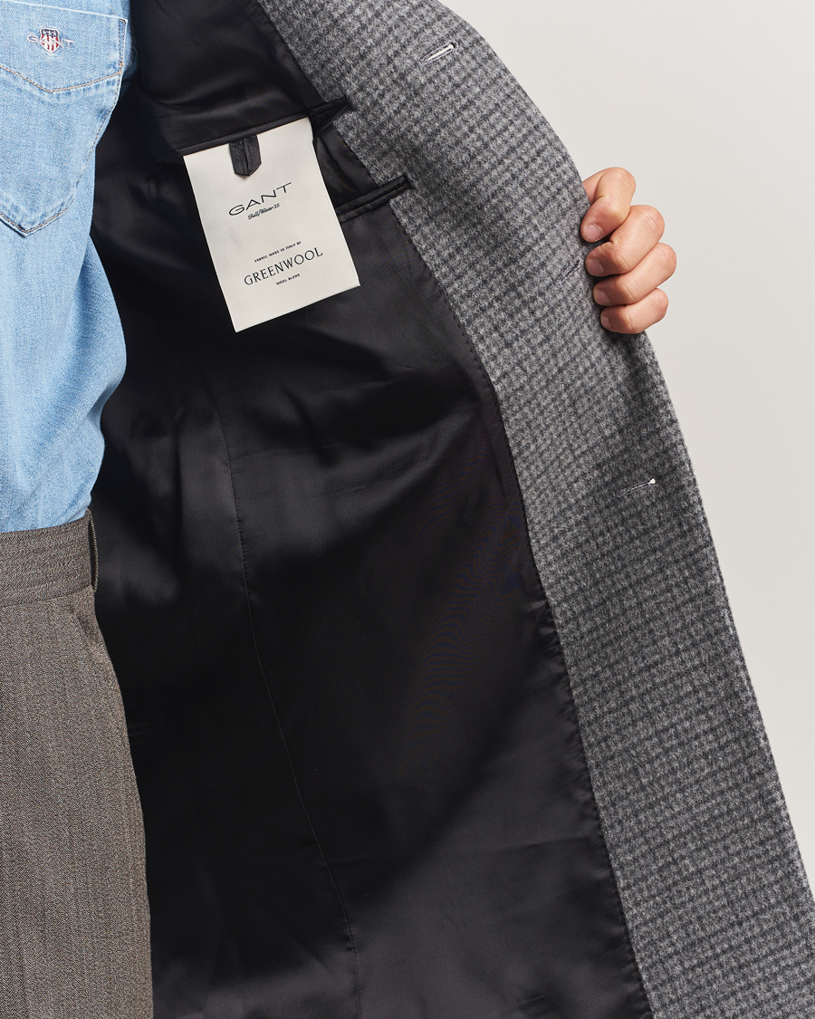 Herr | Jackor | GANT | Classic Wool Houndstooth Coat Black