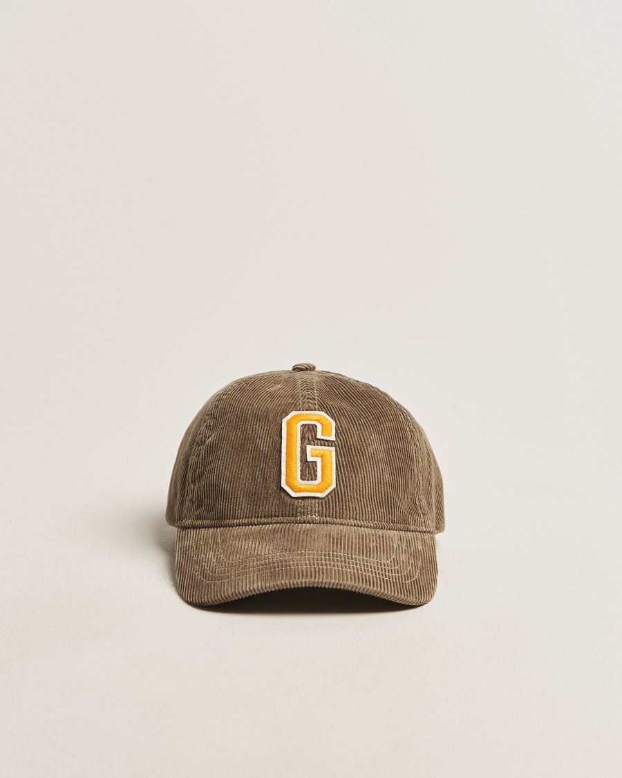 Herr | Hattar & kepsar | GANT | G Badge Corduroy Cap Taupe Beige