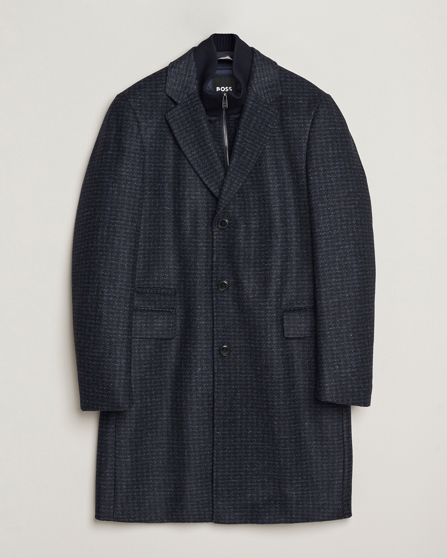 Herr | Jackor | BOSS BLACK | Hyde Wool Bib Coat Dark Blue