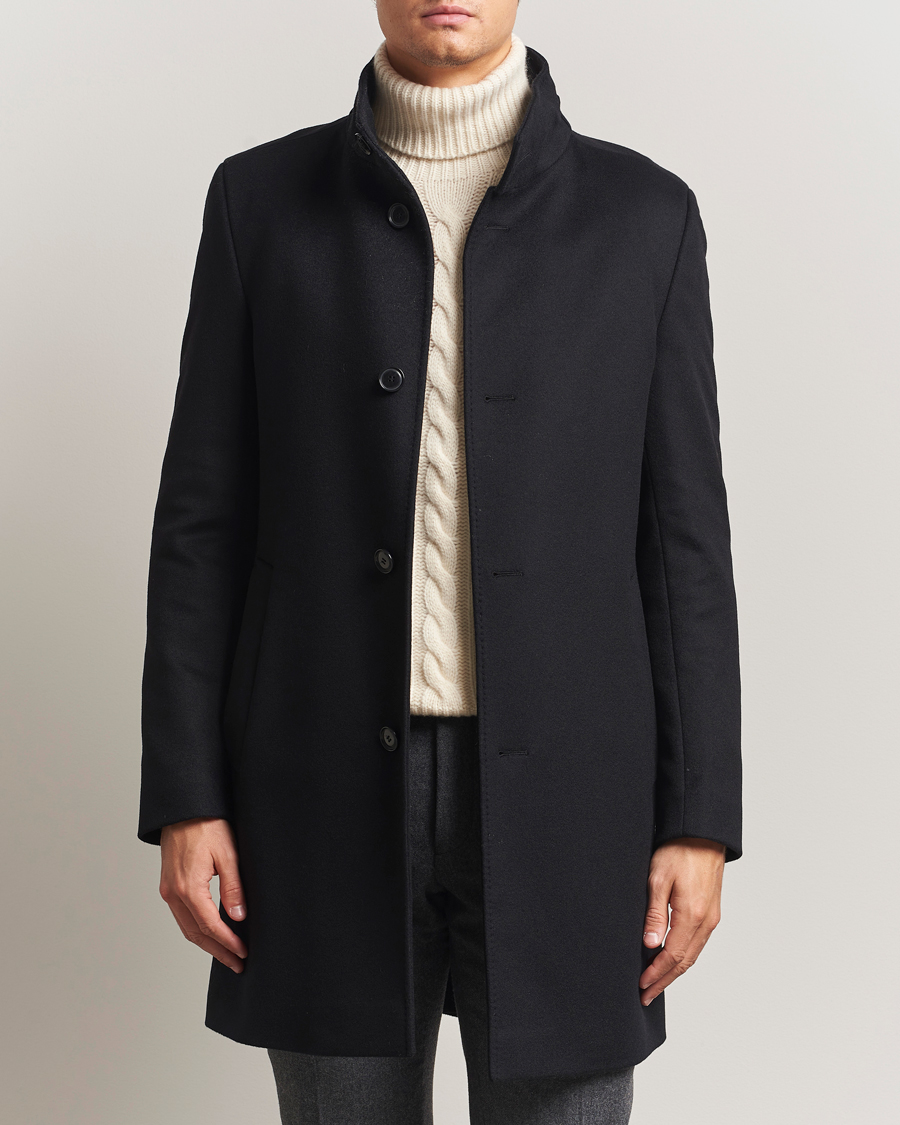 Herr | Jackor | BOSS BLACK | Hyde Stand Up Collar Coat Black