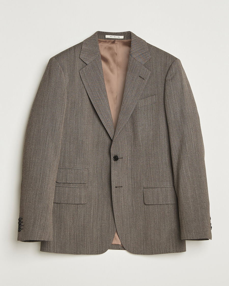 Herr | Kavajer | GANT 240 Mulberry Street | Herringbone Suit Jacket Deep Brown