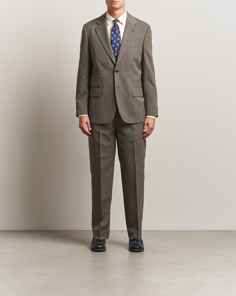 Herr | Kavajer | GANT 240 Mulberry Street | Herringbone Suit Jacket Deep Brown