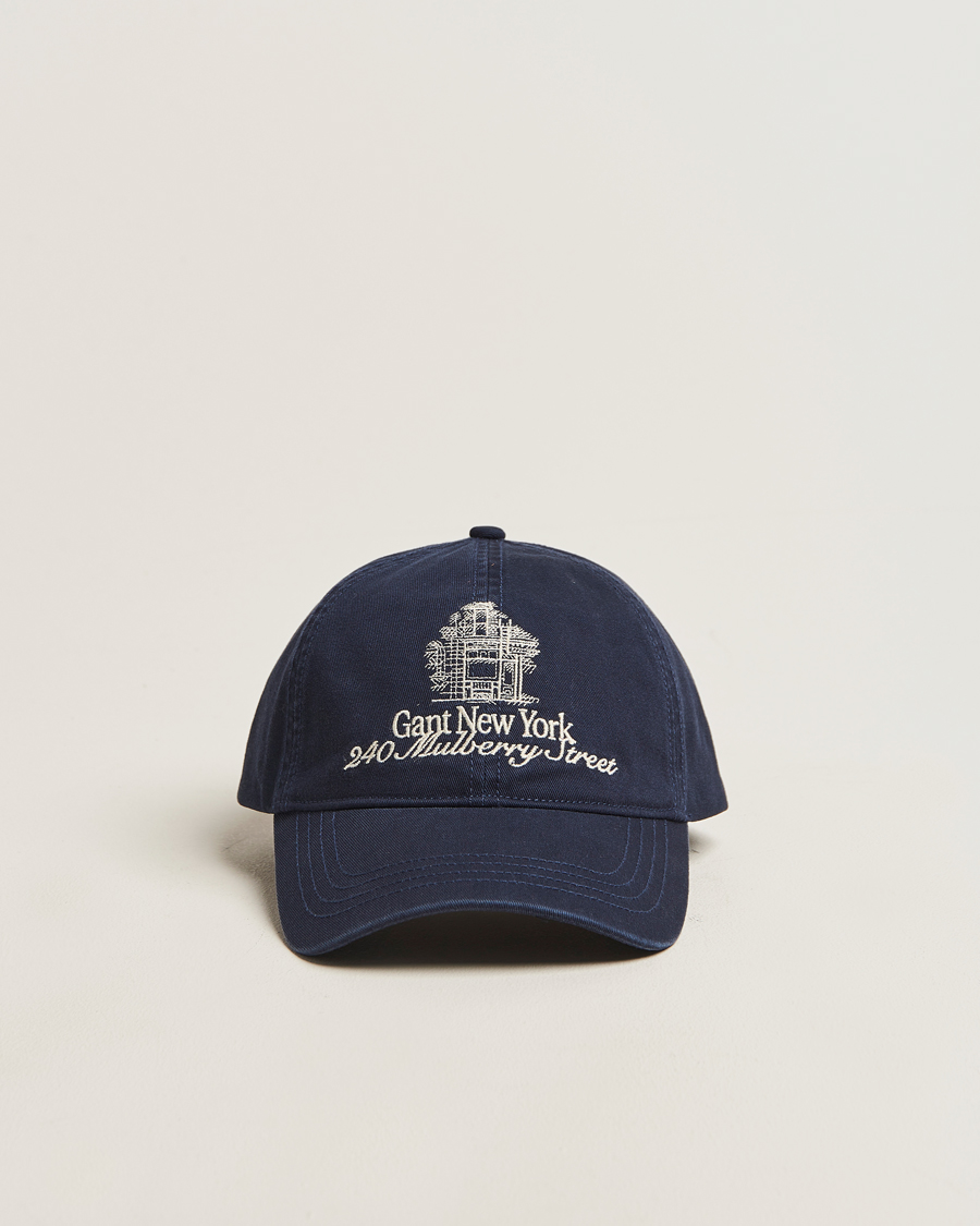 Herr | Hattar & kepsar | GANT 240 Mulberry Street | Washed Twill Cap Evening Blue