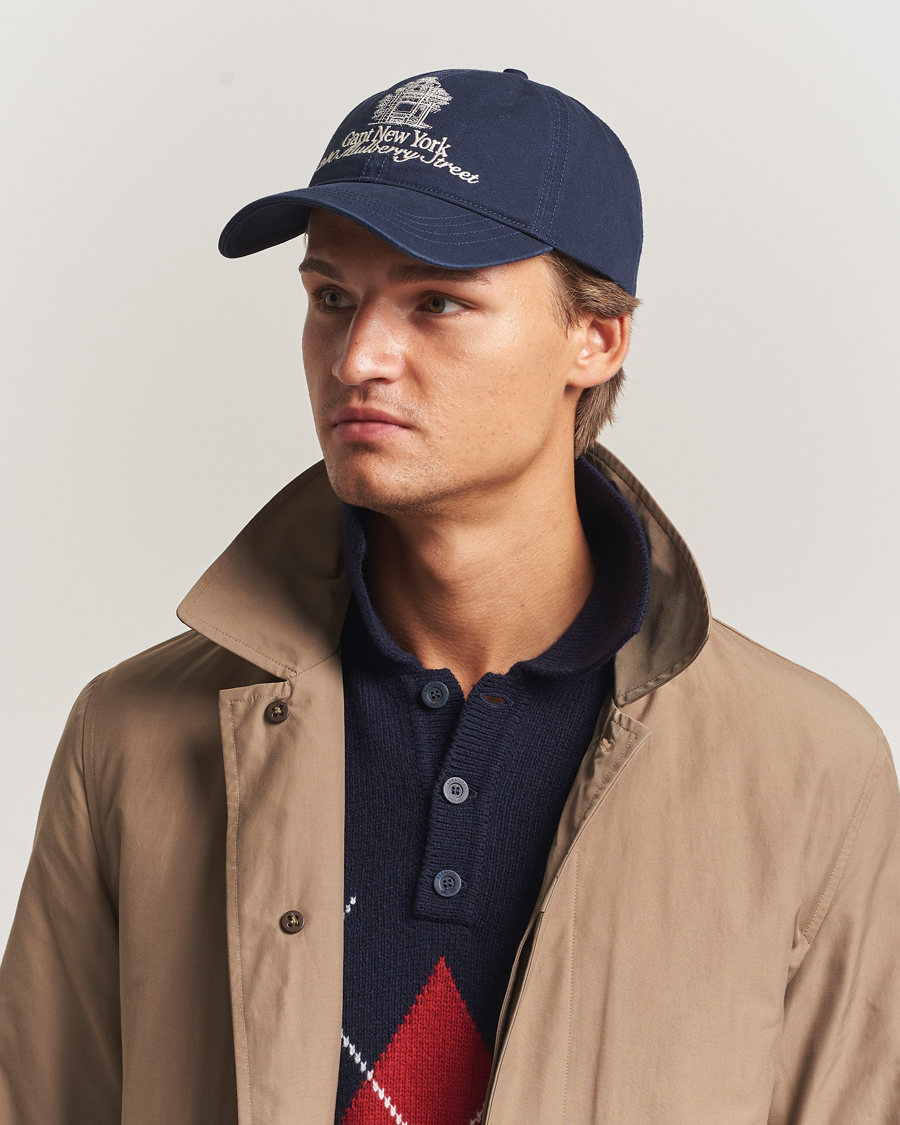 Herr | Hattar & kepsar | GANT 240 Mulberry Street | Washed Twill Cap Evening Blue