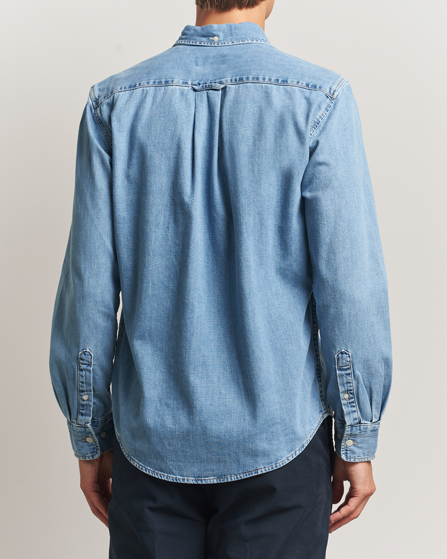Herr | Skjortor | GANT | Regular Fit Denim Shirt Light Blue Worn In