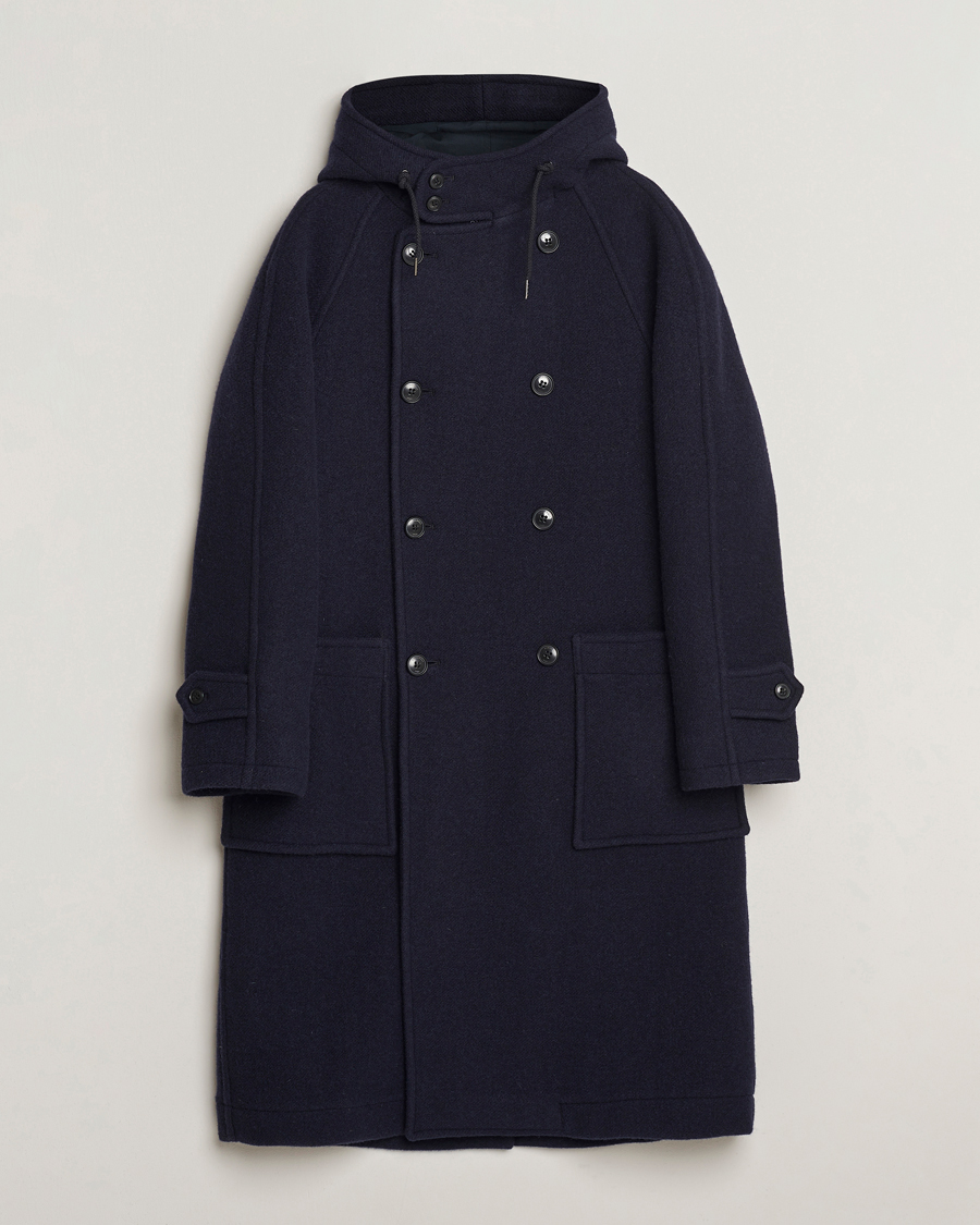 Herr | Jackor | Gloverall | Raglan Wool Coat Navy