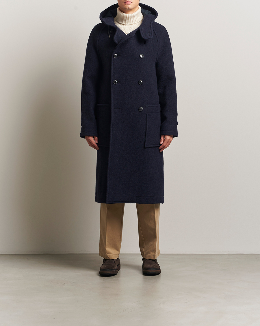 Herr | Jackor | Gloverall | Raglan Wool Coat Navy