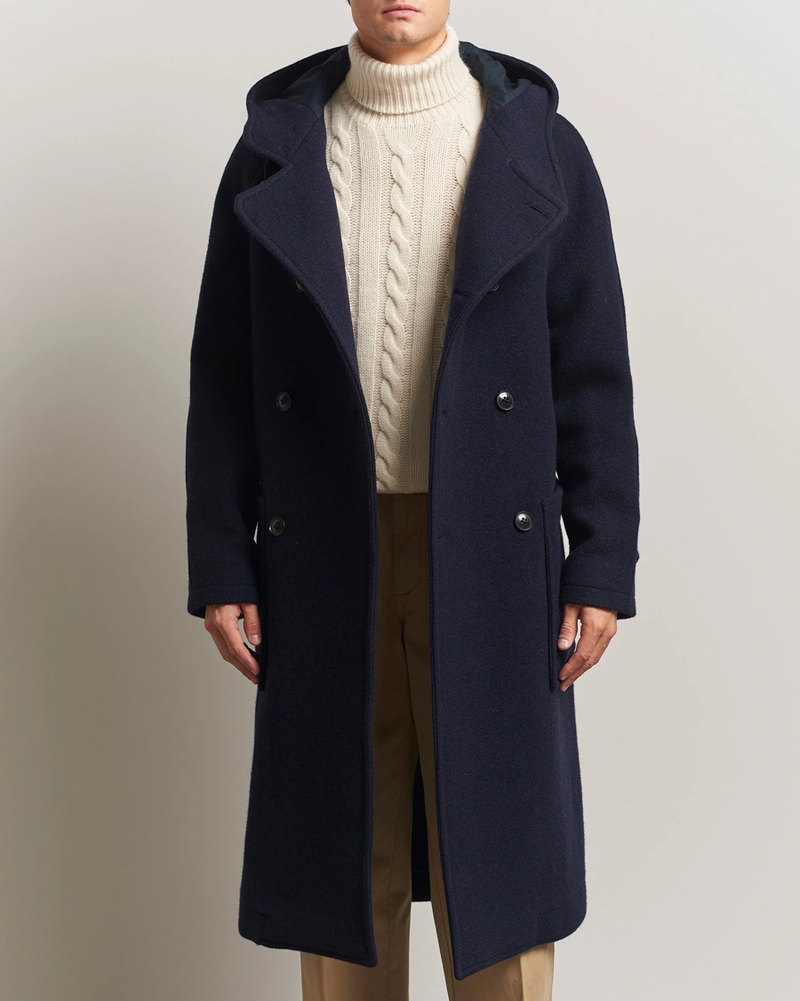 Herr | Jackor | Gloverall | Raglan Wool Coat Navy