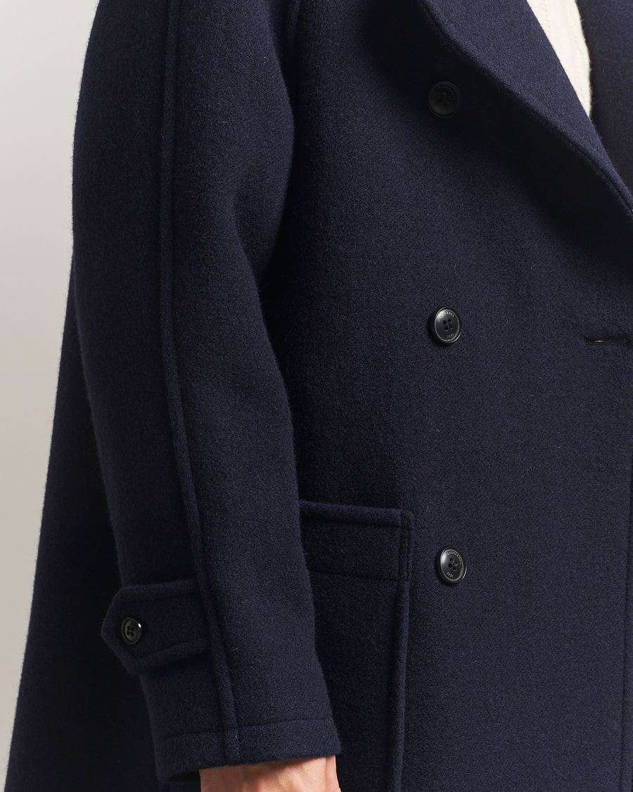 Herr | Jackor | Gloverall | Raglan Wool Coat Navy