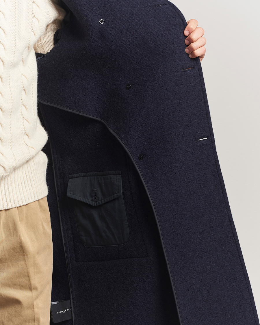 Herr | Jackor | Gloverall | Raglan Wool Coat Navy