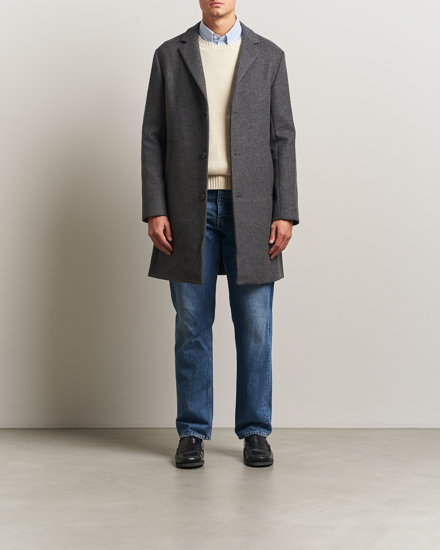 Herr | Jackor | NN07 | Austin Wool Coat Grey Melange