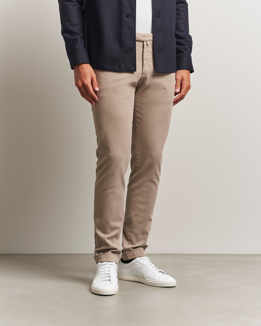 Herr | Byxor | Briglia 1949 | Slim Fit Cotton Stretch Chino Beige