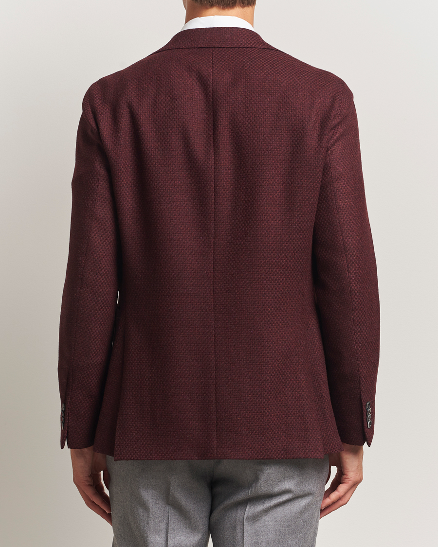Herr | Kavajer | Oscar Jacobson | Fogerty Patch Structured Wool Blazer Wine