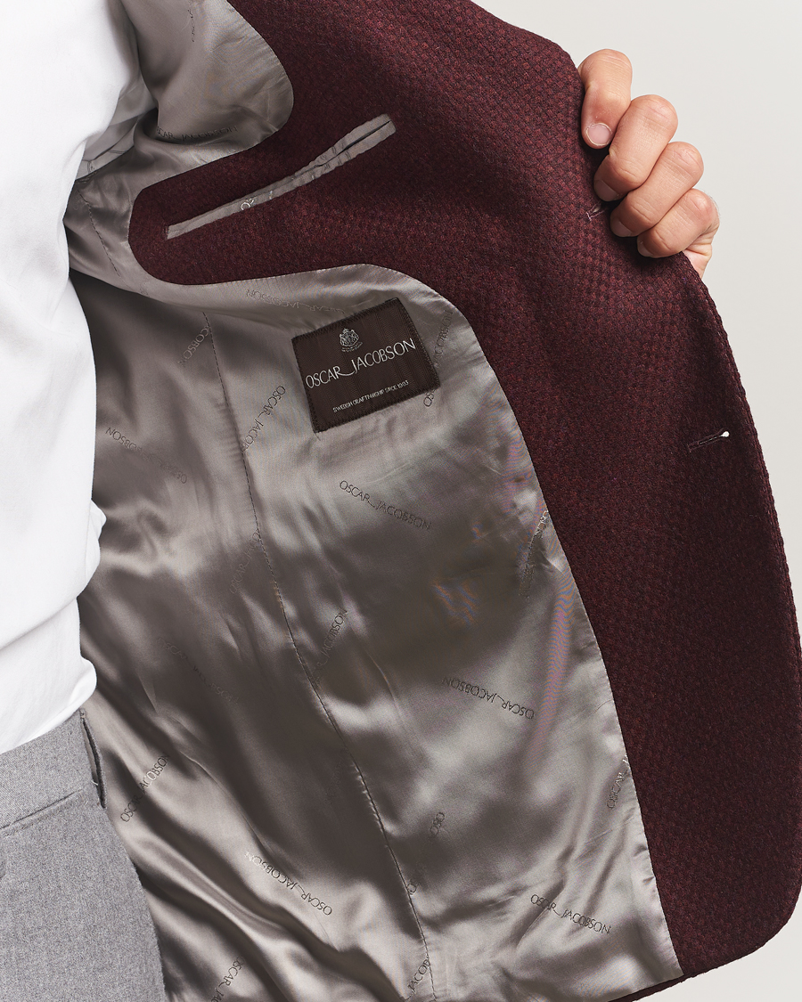 Herr | Kavajer | Oscar Jacobson | Fogerty Patch Structured Wool Blazer Wine