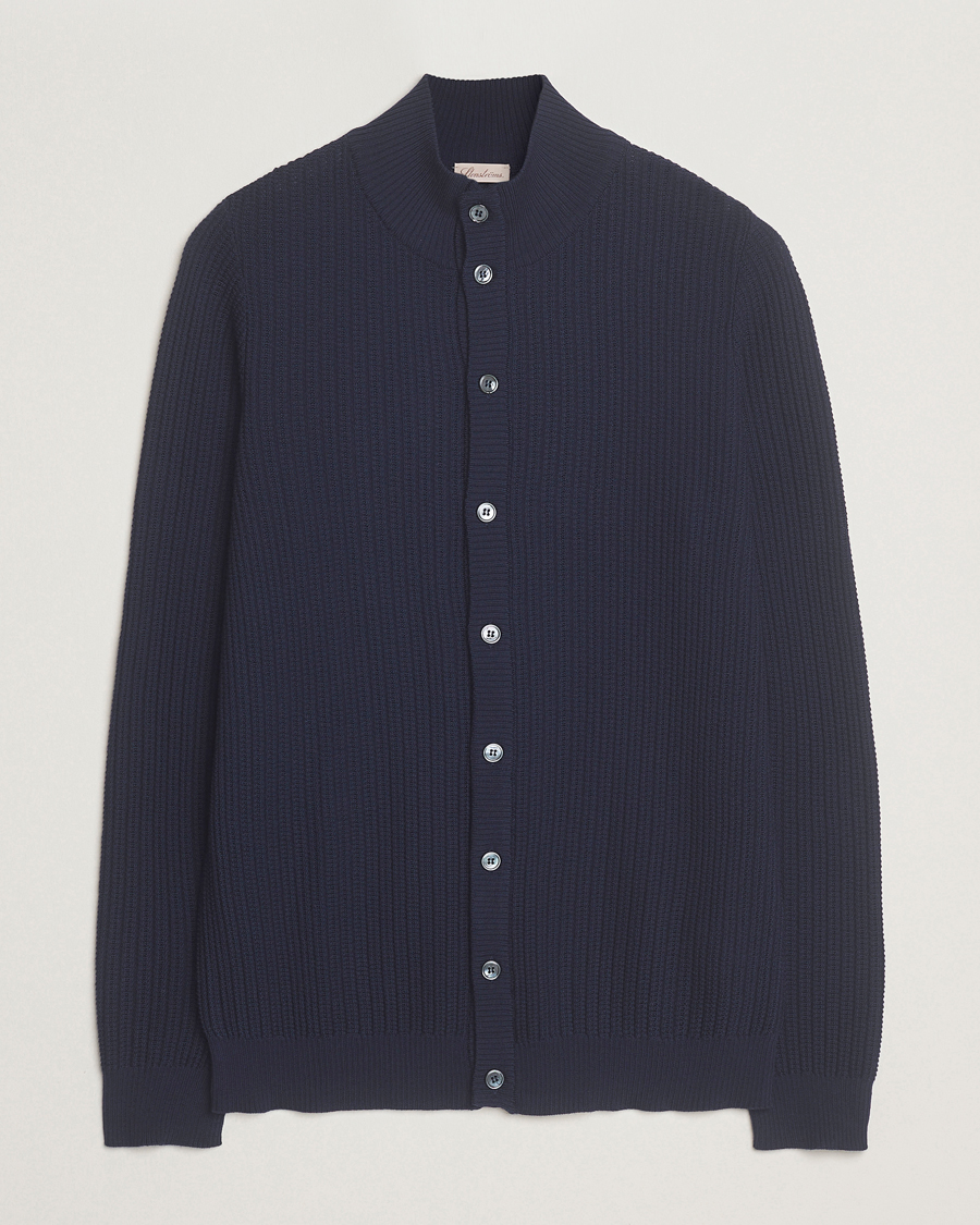 Herr | Tröjor | Stenströms | Knitted Structure Cardigan Navy