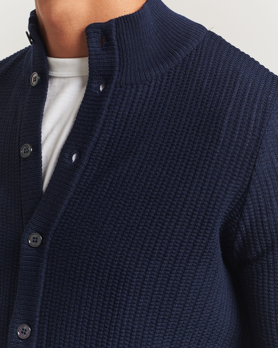 Herr | Tröjor | Stenströms | Knitted Structure Cardigan Navy