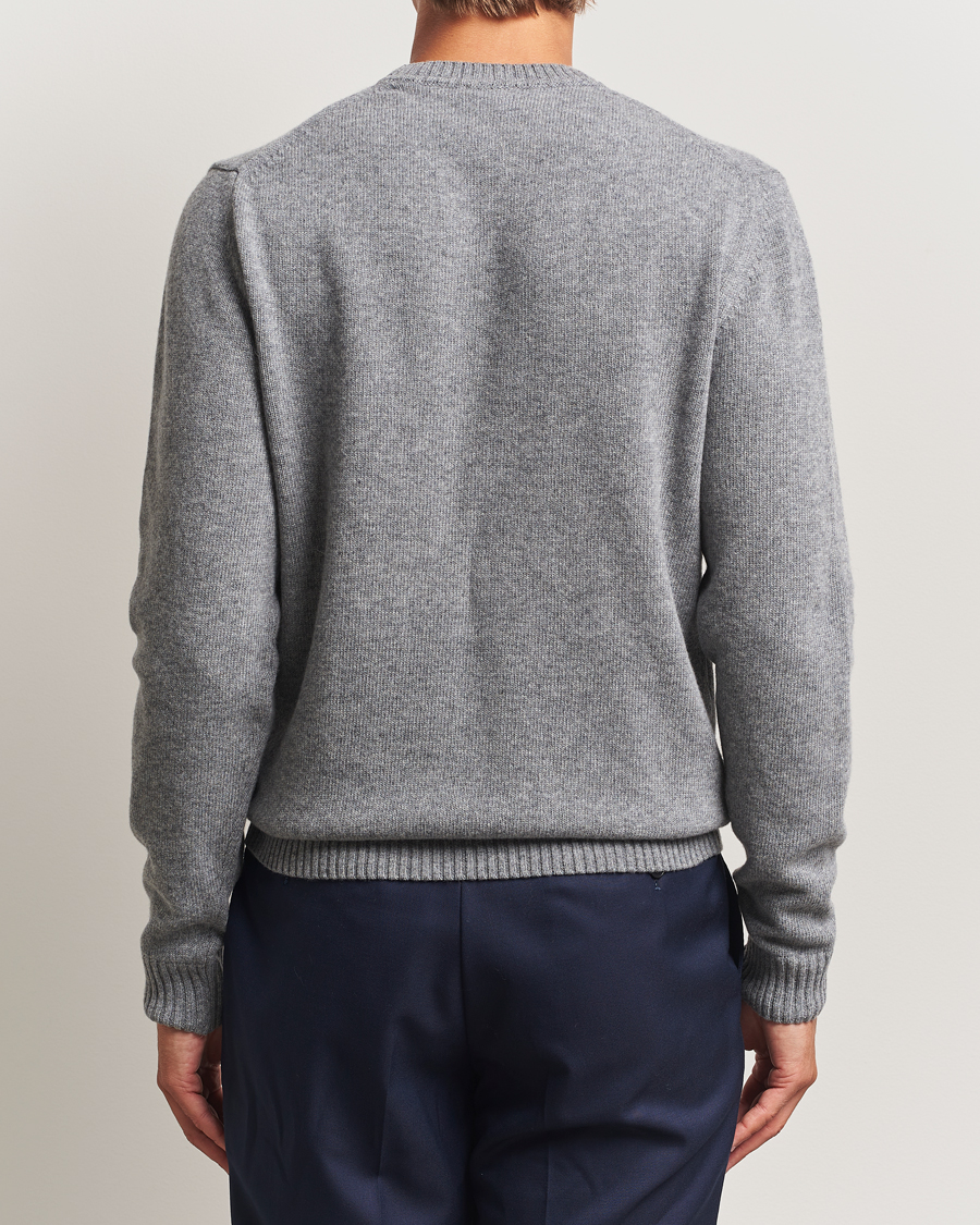 Herr | Tröjor | Stenströms | Brushed Merino Crew Neck Grey