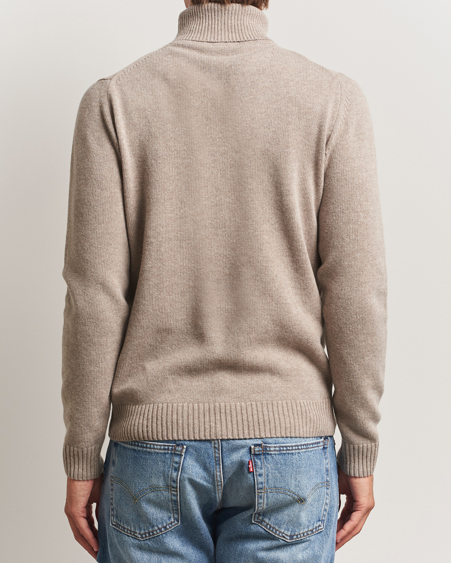 Herr | Tröjor | Stenströms | Brushed Merino Rollneck Light Brown