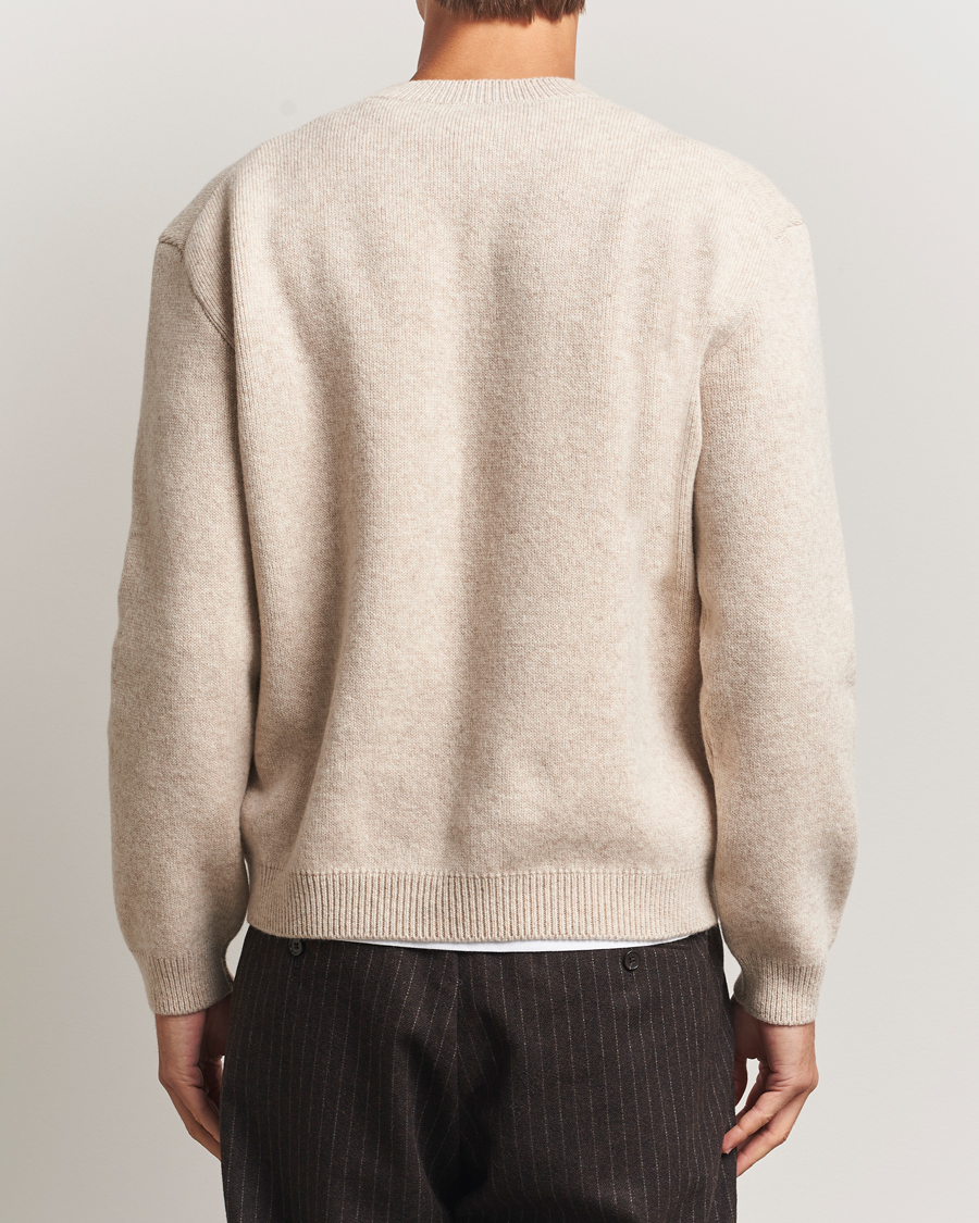 Herr | Tröjor | Maison Kitsuné | Grey Fox Head Milano Lambswool Sweater Tan Beige