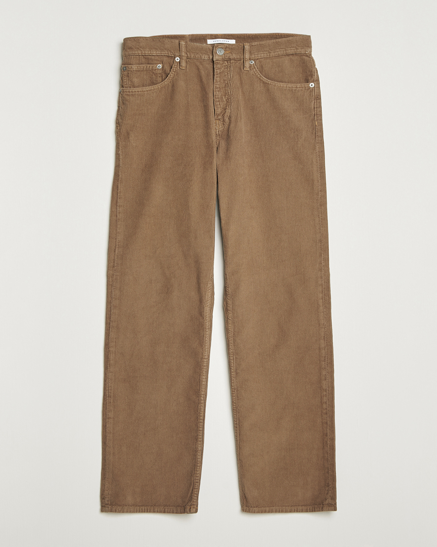 Herr | Byxor | Sunflower | Loose Corduroy Pants Taupe