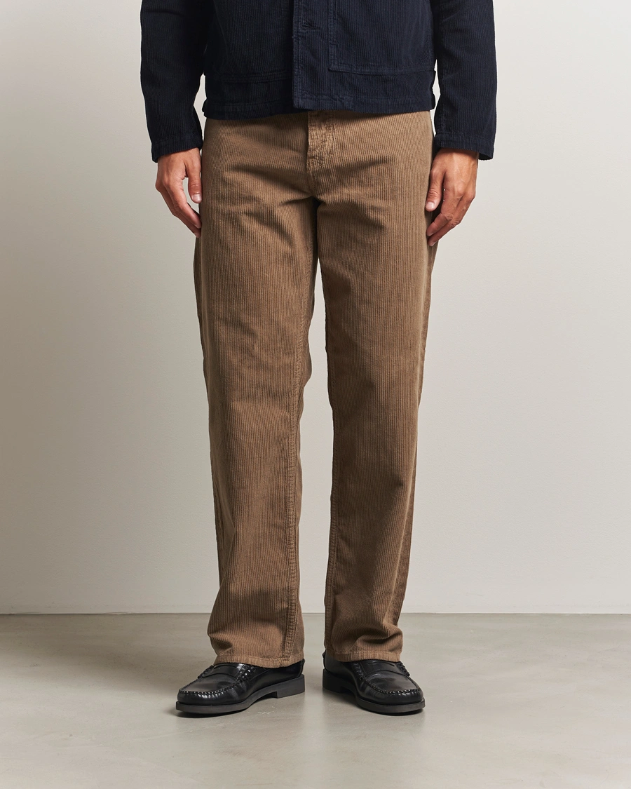 Herr | Byxor | Sunflower | Loose Corduroy Pants Taupe