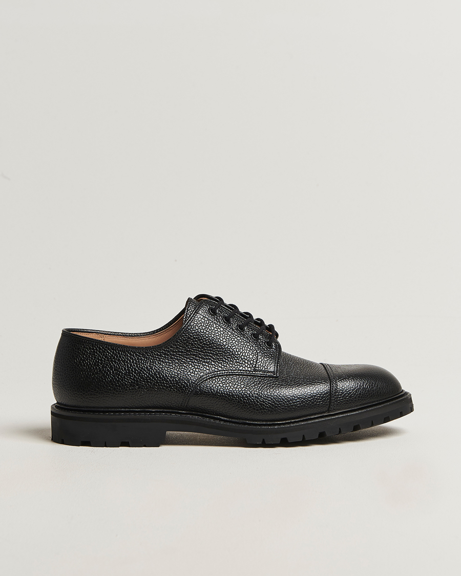 Herr | Derbys | Crockett & Jones | Sandhurst Derby Vibram Black Scotch Grain