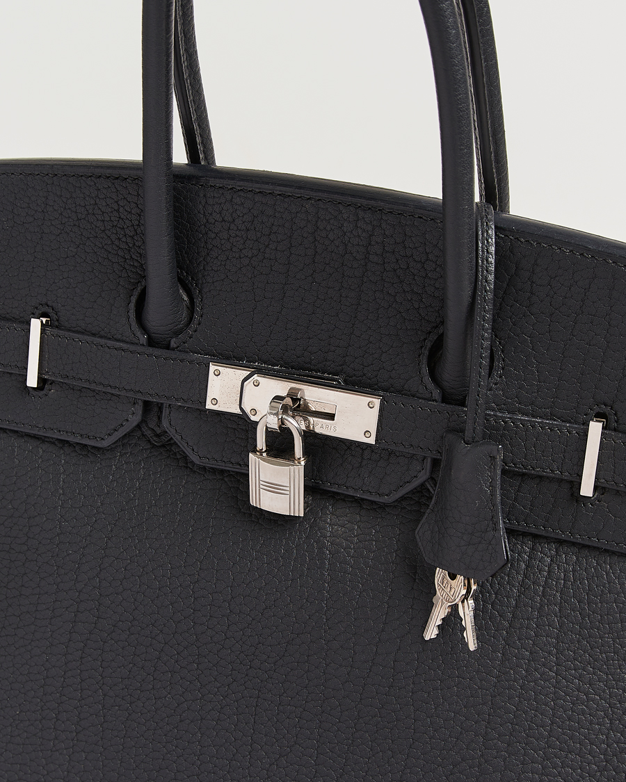 Herr | Pre-Owned & Vintage Bags | Hermès Pre-Owned | Birkin 35 Fjord Leather Black