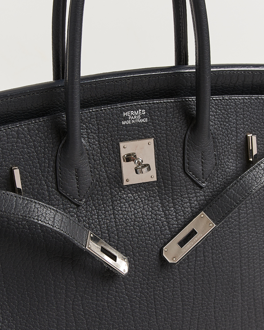 Herr | Pre-Owned & Vintage Bags | Hermès Pre-Owned | Birkin 35 Fjord Leather Black