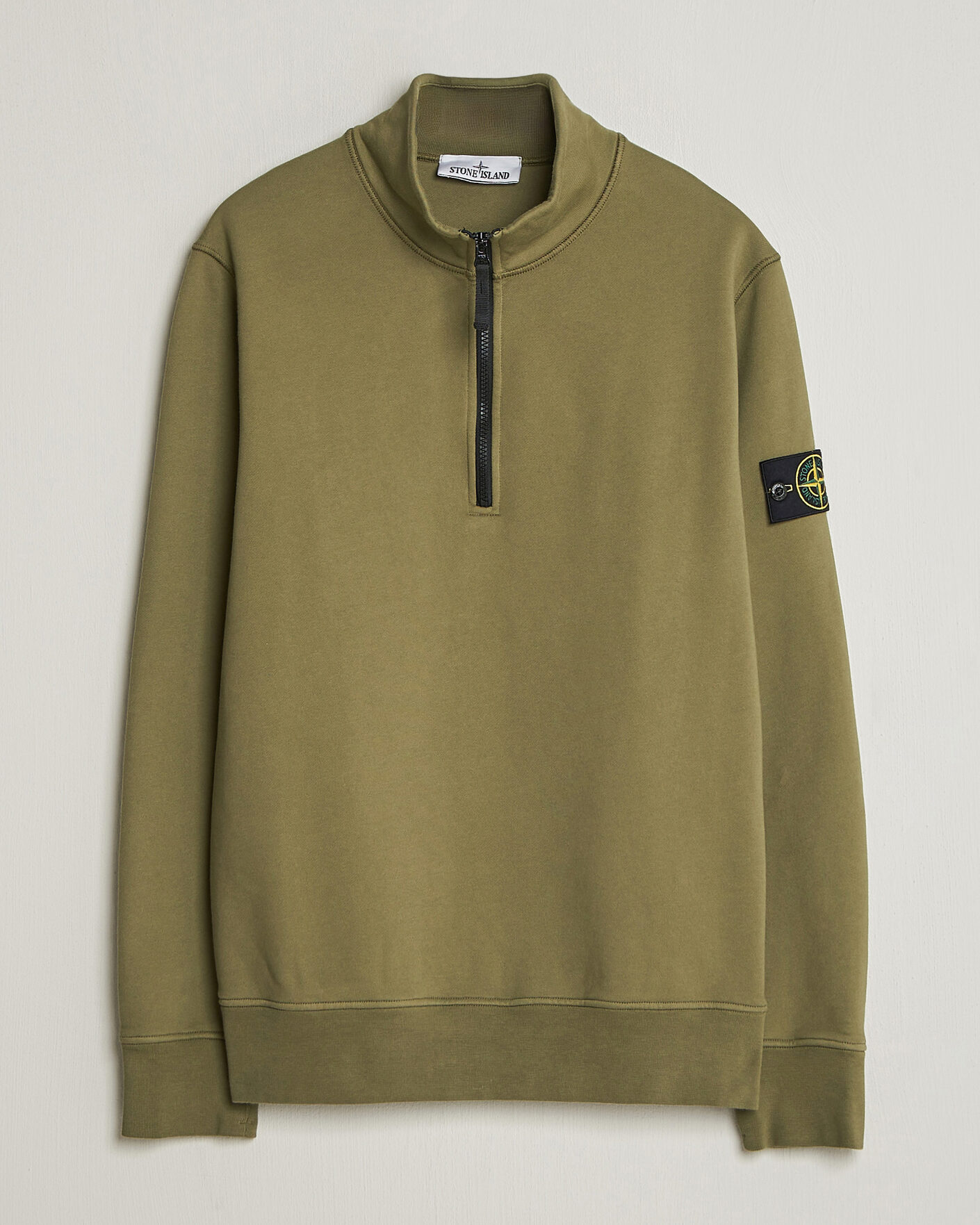 Herr | Tröjor | Stone Island | Garment Dyed Fleece Half Zip Military Green